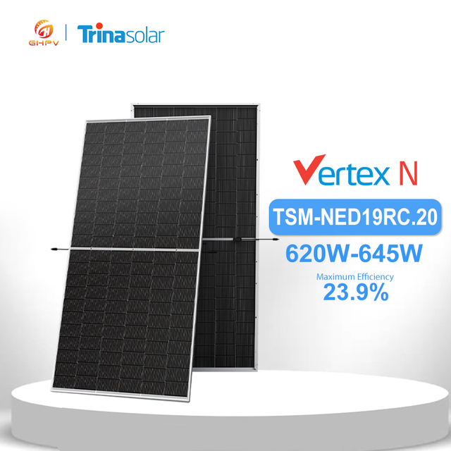 Trina Solar Panel N-type I-TOPCon Ultra Half Cell 620W 625W 630W 635W 640W 645W a Grade Bifacial Dual Glass Solar Panel