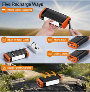 Batterie Externe 30000mAh 40000mAh, Power Bank <span class=keywords><strong>Solaire</strong></span>, <span class=keywords><strong>Chargeur</strong></span> Portable à Manivelle - Product Image 2