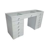 Miroir d'habillage à DEL pour chambre à coucher à panneau moderne et durable pour hôtels et appartements, avec tiroirs de rangement écologiques pour bureau