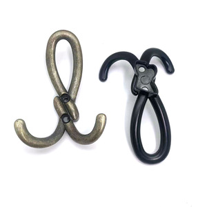 Gancho Doble para Montar en la Pared, de Aleación de Zinc Negro, Estilo Minimalista, Duradero, Decoración para el Hogar, Gancho para Colgar Ropa - Product Image 2