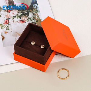 EVERWIN Custom Logo Fashionable Simple Style Square <b>Lid</b> and Base Ring Necklace Jewelry <b>Gift</b> Packaging Cotton Lining Jewelry <b>Box</b> - Product Image 2