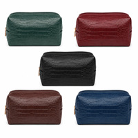 Nouvelle trousse de toilette en PU, imprimé crocodile, fermeture éclair, imperméable, haut de gamme, multifonctionnelle, ultra-légère, pour le rangement du maquillage en voyage
