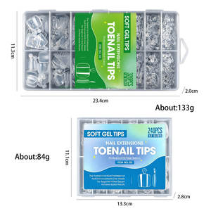 Pointe d'ongle en <span class=keywords><strong>gel</strong></span> souple 240 pièces, 12 tailles, préformées, sans lime, couvrance totale, pour <span class=keywords><strong>extension</strong></span> d'ongles de pieds en salon de manucure – Vente chaude - Product Image 6