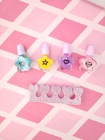 Kit de manucure amusant 4 couleurs Ensemble de vernis à ongles pour enfants en forme d'étoile mignonne avec séparateur de paillettes pelable Échantillon gratuit