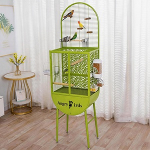 Grande cage à oiseaux en métal avec 3 étages et design anti-évasion pour les cockatoos, les agapornis et les perruches - Product Image 2