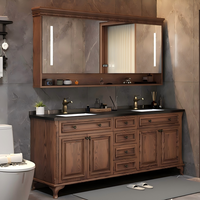 Ensemble de meuble-lavabo de salle de bain intelligent en chêne blanc sur mesure avec miroir, design moderne, mural, pour appartement et villa, avec rangement au sol