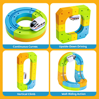 AiJH 65PCS Kereta Api Magnetik Anti Gravitasi, Trek Kereta Aneka Ragam, Puzzle Anak, Mainan Blok Bangunan DIY