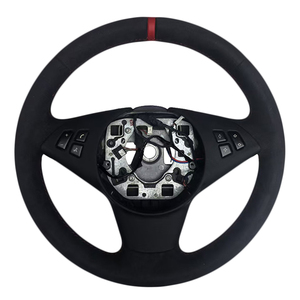 Funda de Cuero Perforada con Rayas para <span class=keywords><strong>Volante</strong></span> Deportivo <span class=keywords><strong>BMW</strong></span> <span class=keywords><strong>E60</strong></span> 2007, Venta al Por Mayor - Product Image 1