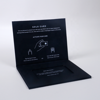 Caja de Embalaje Rígida de Cartón con Logotipo UV 4C, Plegable, Magnética, Negra, para Tarjetas de Crédito