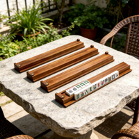 Supports en bois pour Mahjong avec poussoirs magnétiques, base créative pour tuiles de jeu, plateaux en bois pour Mahjong avec tiges de poussée