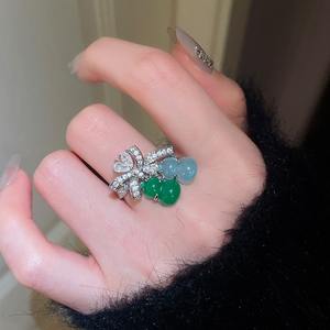 אופנה סינית חדשה ואבזרים אלגנטיים zircon שרשרת תליון פרפר וטבעת תכשיטים עדינים סט לנשים. - Product Image 6