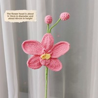 Orchidée Phalaenopsis transfrontalière, cadeau de la Saint-Valentin, fleur artificielle tricotée et crochetée à la main en fil de laine, finie, vente en gros