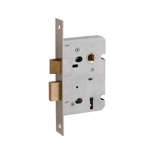 Serrure de salle de bain <span class=keywords><strong>à</strong></span> <span class=keywords><strong>rayon</strong></span> de 65mm de type britannique avec plaque frontale pour porte en bois laiton acier alliage de zinc matériau ABS 3 clés incluses - Product Image 6