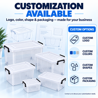 Boîtes de rangement en plastique transparent avec couvercles et roulettes pour la maison, la chambre, la buanderie, les vêtements, les draps, les organiseurs de rangement