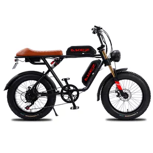 2 pessoa longa assento Ebike retro customizável 20*4 pneu gordo elétrico 48v 1000w 500w 15ah bicicleta híbrida com pára-choque