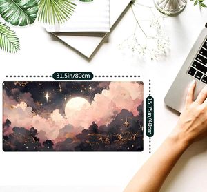 Özel Logo Pembe Siyah Oyun Masası Matı XXL Dikişli Kenarlar Özel Oyun <span class=keywords><strong>Mousepad</strong></span>'i Üreticisi XL Ofis Masası - Product Image 2