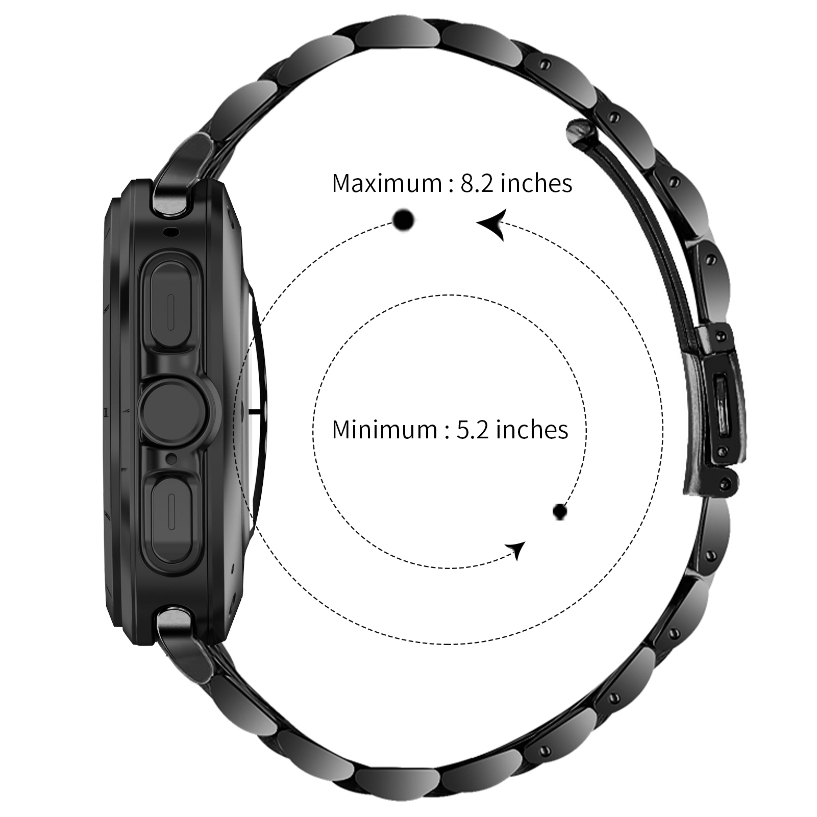 For Watch 8/8 Classic/7 Ultra Stainless Steel Charm Metal Strap 22mm Foldover Clasp Cross-border