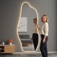 Miroir de maquillage intelligent LED mural sans cadre avec interrupteur tactile pour salle de bain d'hôtel