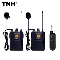 Microphone Lavalier Sans Fil Portable UHF TNH D300, 100 Canaux, Microphone Casque Universel Léger pour l'Enseignement et l'Informatique