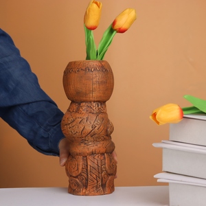 Florero de cerámica hecho a mano, vaso con forma de hueso, jarrón para decoración del hogar, Tiki Tony's Head Stack Cup, taza Tiki de cóctel - Product Image 4