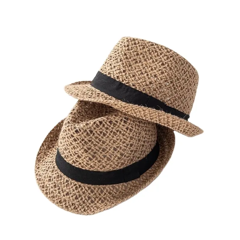 Джазовая шляпа, соломенная льняная шляпа для завивки, летняя мужская и женская полая дышащая Солнцезащитная шляпа