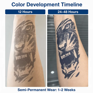 <span class=keywords><strong>Tatuaje</strong></span> Temporal Semipermanente Personalizado de Tamaño <span class=keywords><strong>Pequeño</strong></span> con Diseños de Mariposas, Flores y Serpientes, Seguro para la Piel, de Larga Duración, Color Azul Oscuro - Product Image 3