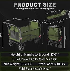 Silla Plegable Reclinable <span class=keywords><strong>para</strong></span> Exteriores, <span class=keywords><strong>Playa</strong></span> y Camping, con Ruedas Universales y Carrito Pequeño - Product Image 6