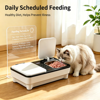Pengumpan Hewan Peliharaan Otomatis Modern Pintar untuk Kucing dan Anjing, Makanan Basah/Kering, Timer, Layar LCD, Bertenaga Baterai, Penggunaan Dalam/Luar Ruangan