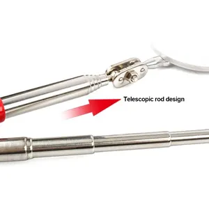 360 lente de detección de inspección telescópica retráctil espejo redondo Clip de bolsillo plateado nuevas herramientas de coche extender 7-1/4 "a 30" herramienta de bricolaje - Product Image 4