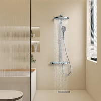 Ensemble de douche pluie chaude et froide Style européen robinet exposé mural colonne de douche de salle de bain