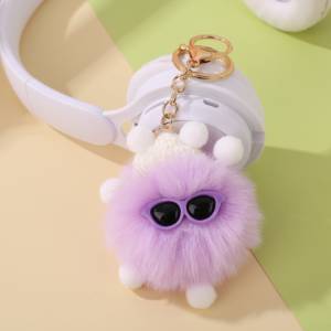 <span class=keywords><strong>Porte</strong></span>-clés <span class=keywords><strong>Pompon</strong></span> Mignon en <span class=keywords><strong>Gros</strong></span>, Chapeau Tricoté avec Grand <span class=keywords><strong>Pompon</strong></span>, Anneau Métallique Doré, Accessoires pour Clés - Product Image 4