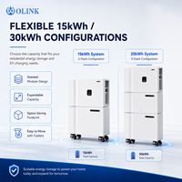 Système de stockage d'énergie solaire empilable OLINK Smart Home ESS 15-45 kWh avec station de recharge pour véhicules électriques intégrée, contrôle de l'énergie domestique sur un seul écran