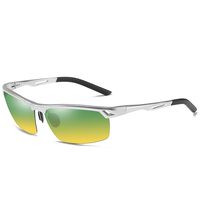 Lunettes de soleil polarisées ovales en métal pour hommes, idéales pour le cyclisme en extérieur, la conduite et la vision nocturne - Vente en gros 8550