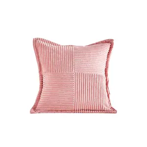 Solid Christmas color corduroy corn strip splicing edge pressed pillow cushion cover