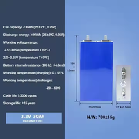 Topband baterai Lifepo4 3.2V 30Ah, baterai prismatis siklus tinggi hidup baterai isi ulang untuk penyimpanan energi terbarukan