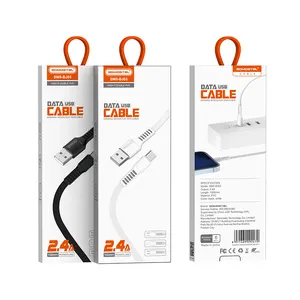 Super SR Exend Charging Cable para iphone charge 2.4A PVC Tipo C Micro USB Mobile phone charge Data Cable