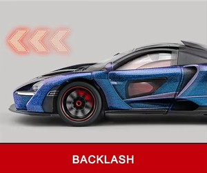 Modèle de voiture de sport <span class=keywords><strong>McLaren</strong></span> <span class=keywords><strong>Senna</strong></span> à l'échelle 1:24 avec simulation de son et de lumière, cadeau pour enfants, voiture miniature à rétrofriction en métal moulé sous pression - Product Image 5