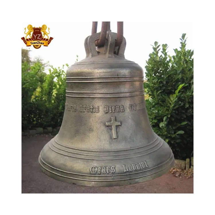 Custom Design Outdoor Decoratieve Antieke Bronzen Klok Sculptuur Grote Opknoping Decoratieve Bells Messing Bells Metal