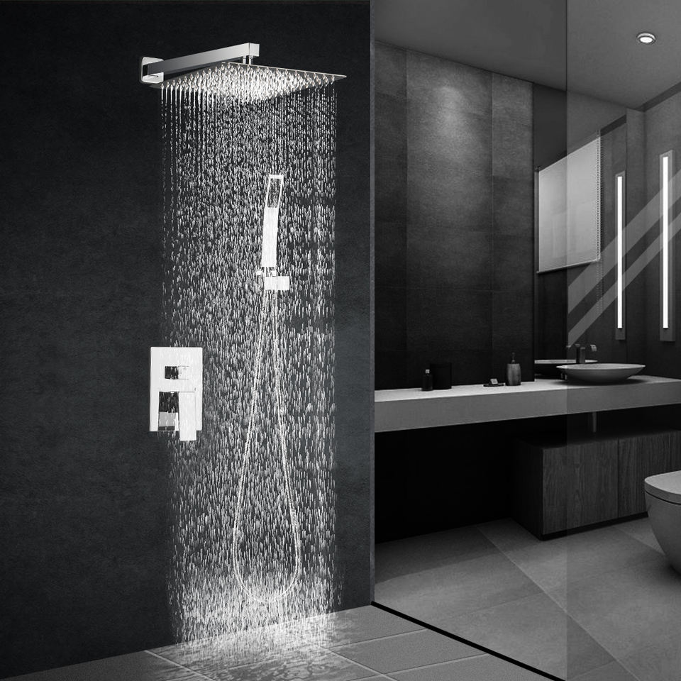 Modern ORB Matte Black Rainfall Shower Set for Hotel - Image 2