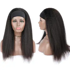 Heißer Schönheit 100% Brasilianischen Vor-Gezupft Menschliches Haar Geschnitten von einem Jungen Mädchen Verworrene Gerade Stirnband Perücken auf Verkauf für Afrikanische Frauen