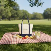 Sac fourre-tout réutilisable grande capacité, design spécial, en toile, avec poche zippée, longues poignées, pour usage quotidien et extérieur