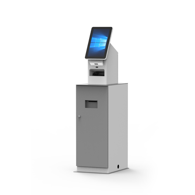 Freestanding Self-Service Reception Kiosks Showroom Registration Self Check in Kiosk with Passport Scanner Printer