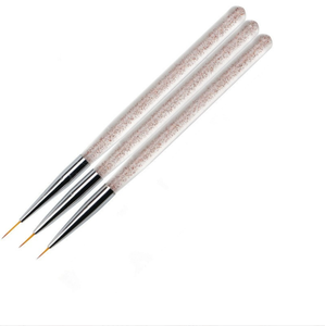 Ensemble de 3 pinceaux à manche pailleté pour nail art, pinceaux fins pour peinture au gel liquide, pour la conception de manucure - Product Image 5