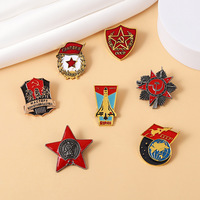Épingles en émail de la Guerre Froide CCCP, étoiles rouges, drapeaux, broches, histoire, mémoire, émail dur en métal, badge