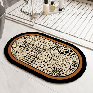 Alfombra de baño Ucay, alfombra ovalada de espuma absorbente antideslizante para baño, entrada al baño, estilo moderno, lavable a mano - Product Image 4