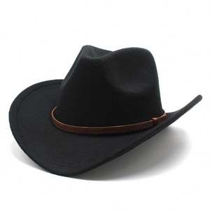 VW040 Nuevo Estilo Sombrero Vaquero Clásico de Fieltro de Lana con Ala Ancha Unisex, Sombreros Formales de Inglaterra - Product Image 6