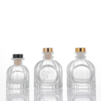 Botol Diffuser kaca ukir Vintage 100ml 250ml, untuk botol Diffuser buluh kaca aromaterapi mewah dengan sumbat