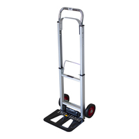 Chariot à main pliable en aluminium robuste, capacité de charge 80 kg, chariot de transport portable avec roues solides de 6 pouces, idéal pour le shopping (OEM)