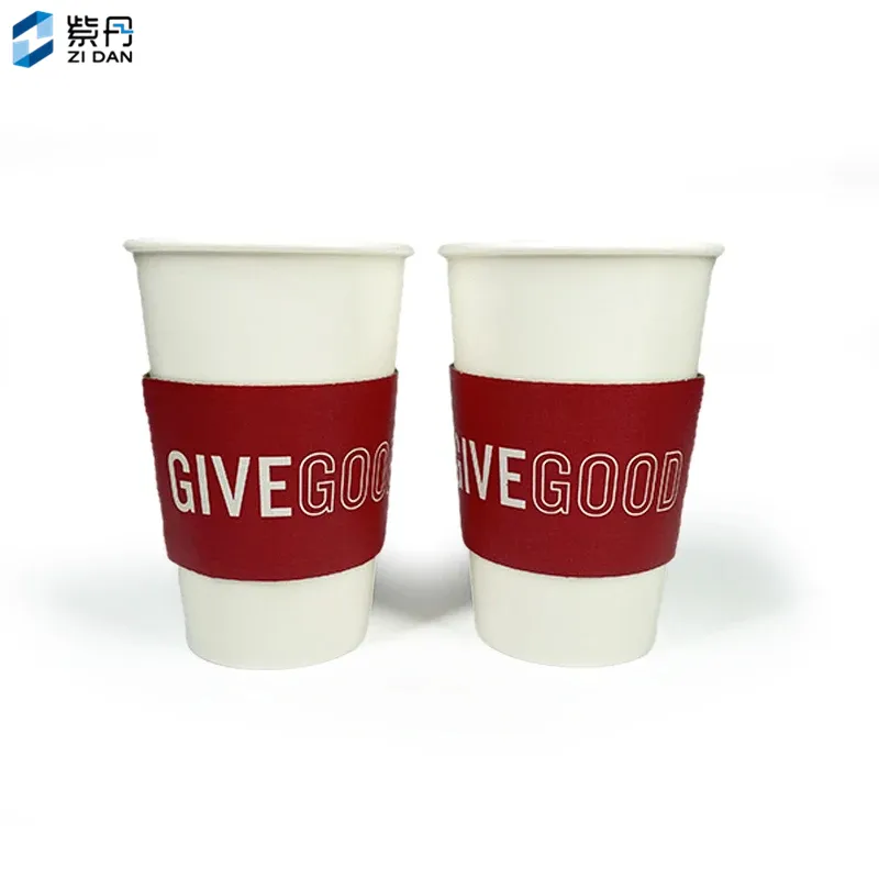 사용자 정의 디자인 로고 컵 슬리브 인쇄 커피 컵 슬리브 단일 벽 컵 슬리브 뜨거운 음주