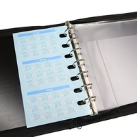 Carpeta de cheques de negocios de 7 anillos, capacidad de 600 cheques para hojas de 9 "X 13", soporte de chequera impermeable de PP con bolsa con cremallera